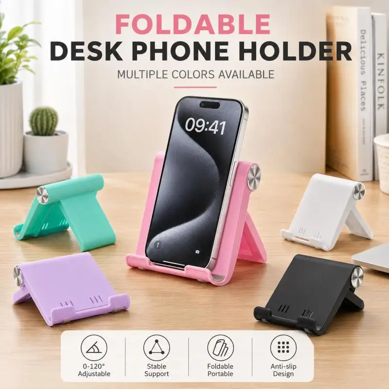 Universal Foldable Desk Phone Holder Mount Stand for Samsung S20 Plus Ultra Note 10 IPhone 17 Mobile Phone Tablet Desktop Holder