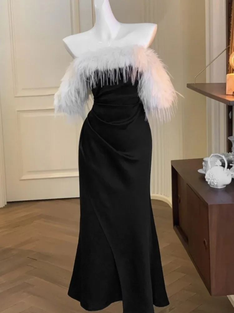 Abito da festa Sexy con fasciatura aderente per le donne francia abiti da cerimonia per matrimoni di lusso Vintage autunno New Prom Vestidos Robe