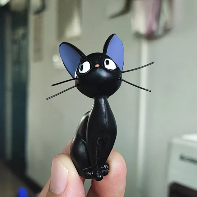 Kucing Hitam Besar DIY Kerajinan Manis Kartun Kucing Putih Model Patung-patung Dekorasi Meja Dekorasi Taman Rumah Kantor Ornamen Miniatur