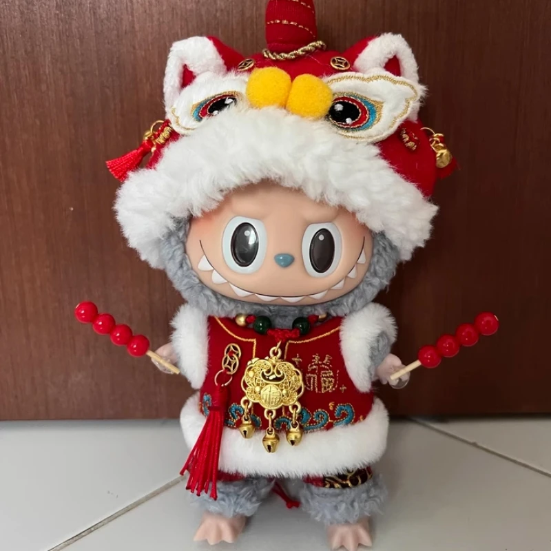 

Для 17 см Labubu Happy Baby Одежда V1 V3 Китайская красная новогодняя одежда 10 см Новогодний вкус Хлопковая кукла Одежда Фестивальные подарки