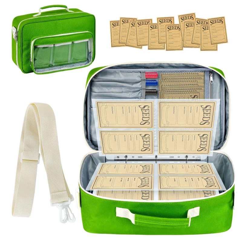Seed storage container, seed storage bag, postcard collection bag, gardening bag