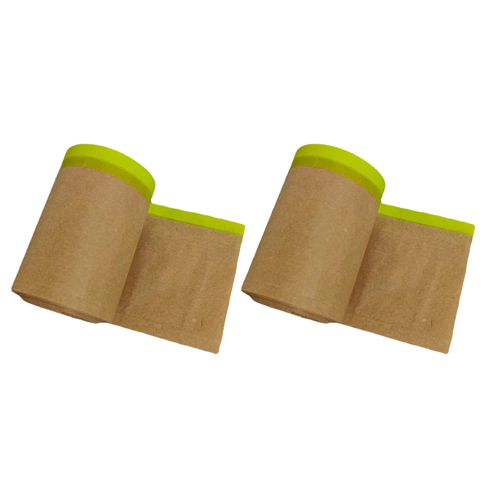 

2 Rolls Green Kraft Masking Paper for Painting Protection 2-in-1 Car Floor Furniture Dust Water Shield Decor Project
