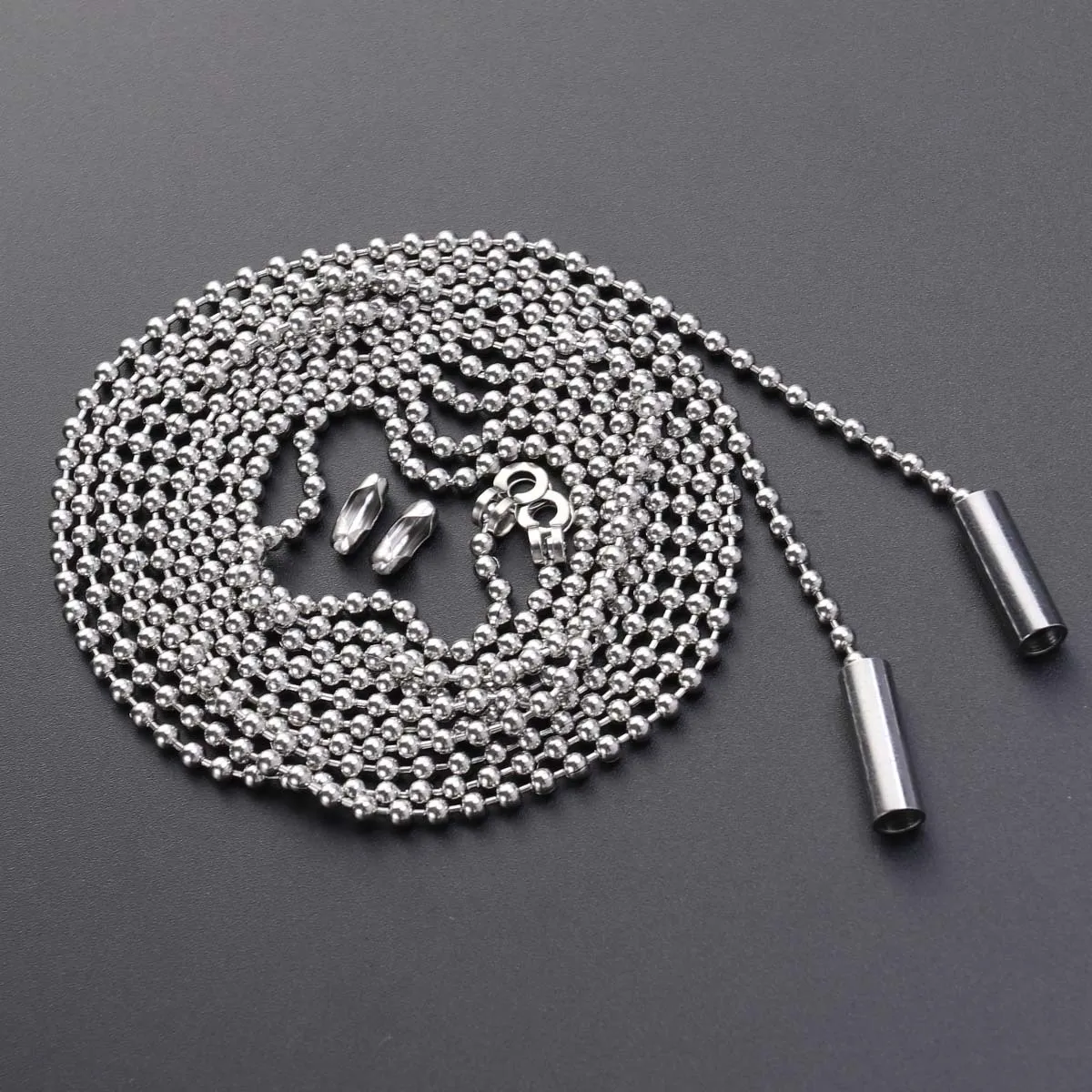 Replacement Silver Pull Chain for Ceiling Fan Wall Lamp Table Lamp Retro Pull Cord Light Easy Install Control Lighting