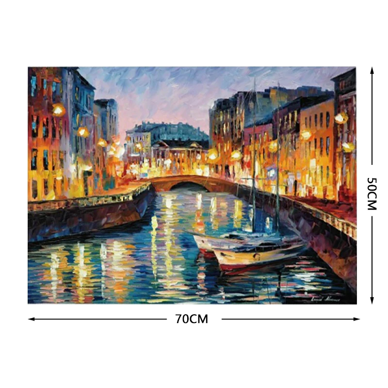 70*50cm Adult Puzzle 1000 Pieces Paper Jigsaw Puzzles Venice Night Scenery Famous Painting Series Learning Education Craft Toys