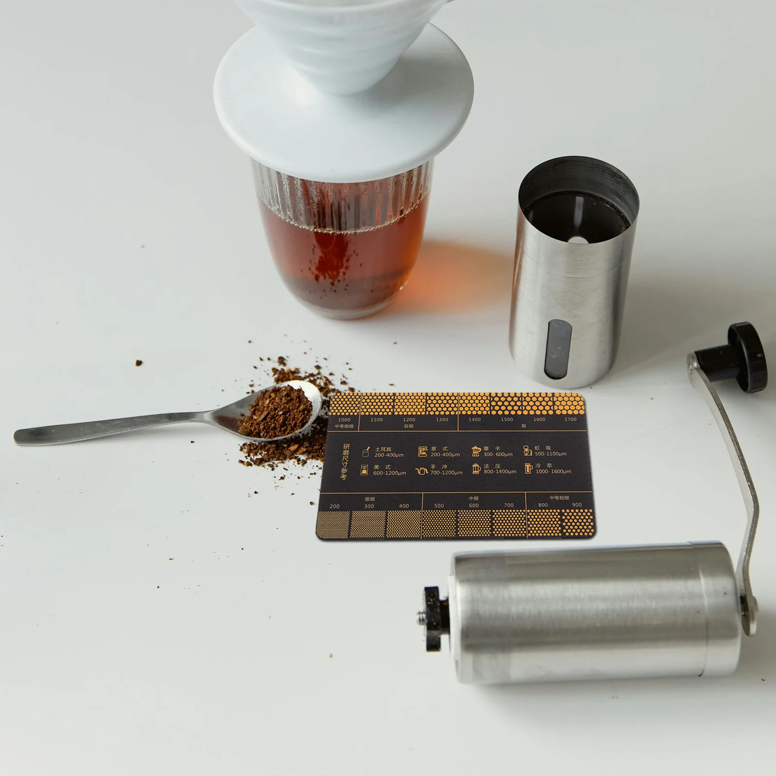 

Adjustable Grind Size Guide For Espresso Drip Grinder With Precision Scale Card Multifunctional Grinding Tool For Nuts Spices