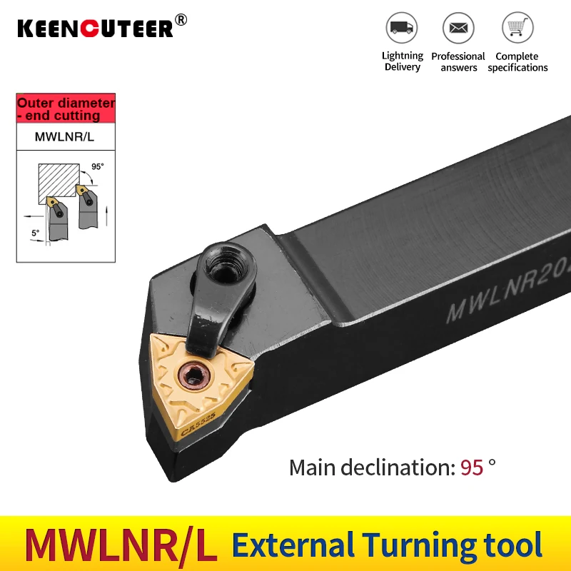 Full series MWLNR2020 MWLNR 1616 MWLNR2525 MWLNR32 WNMG Carbide Inserts Lathe Bar CNC Cutting Tools External Turning Tool Holder