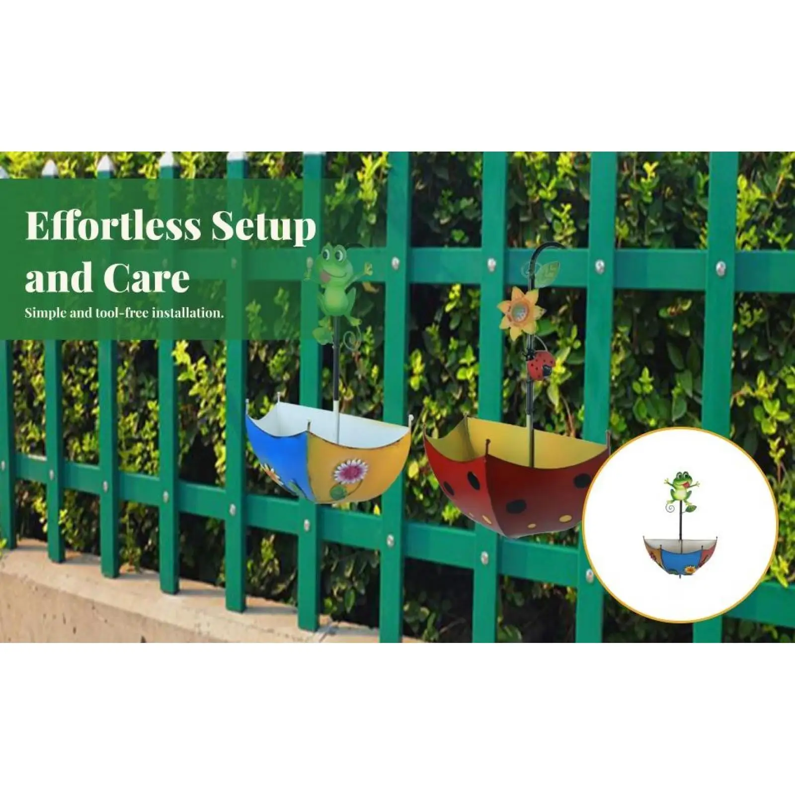 Railing Flower Pot Iron Decorative Garden Decoration Wall Mounted Planter for Home Outdoor Countryside Outside Porch