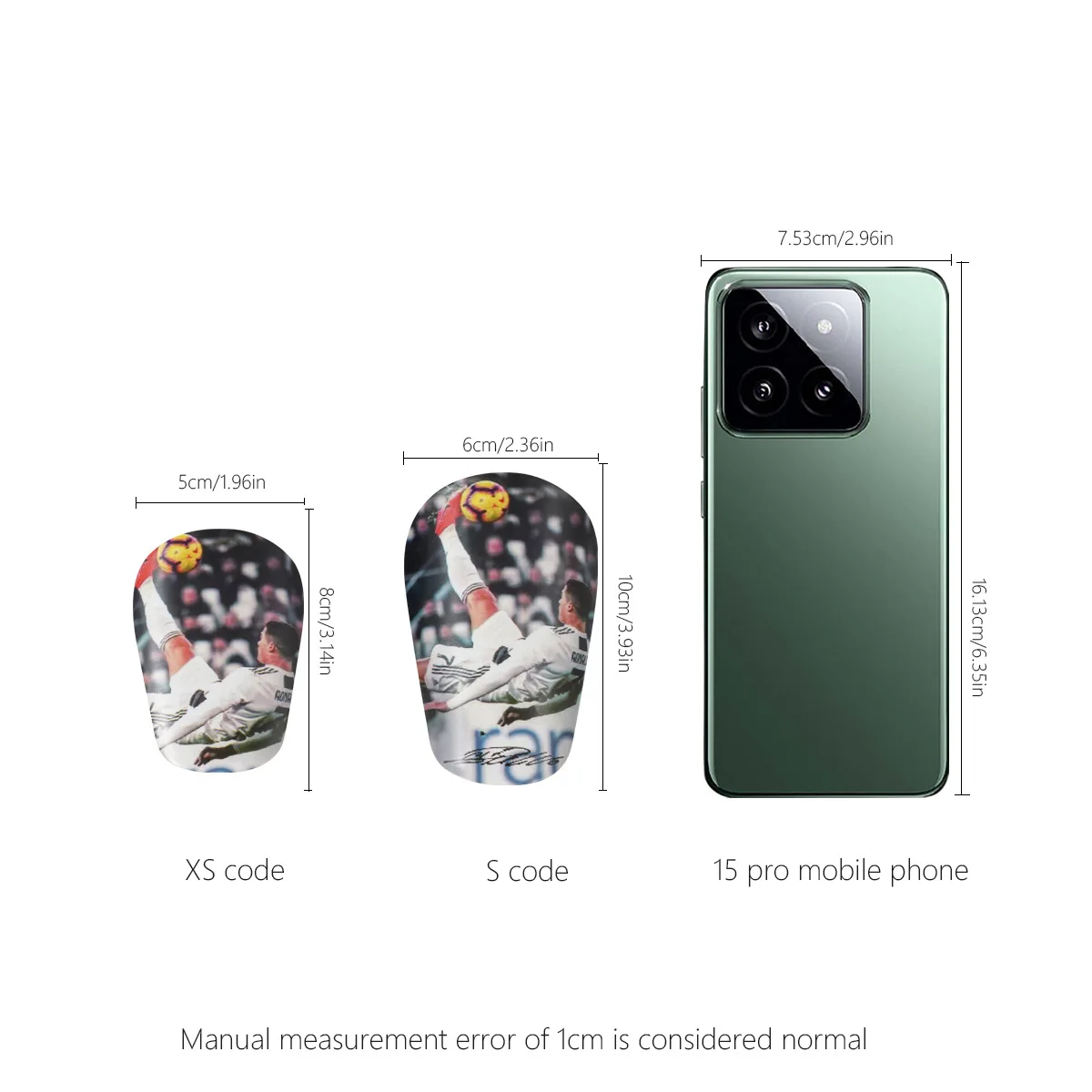 1 Pair of Mini Football Shin Guards - Ultra Small Protective Gear for Men & Women, Blue & White Cracked Ice Design, pp Material