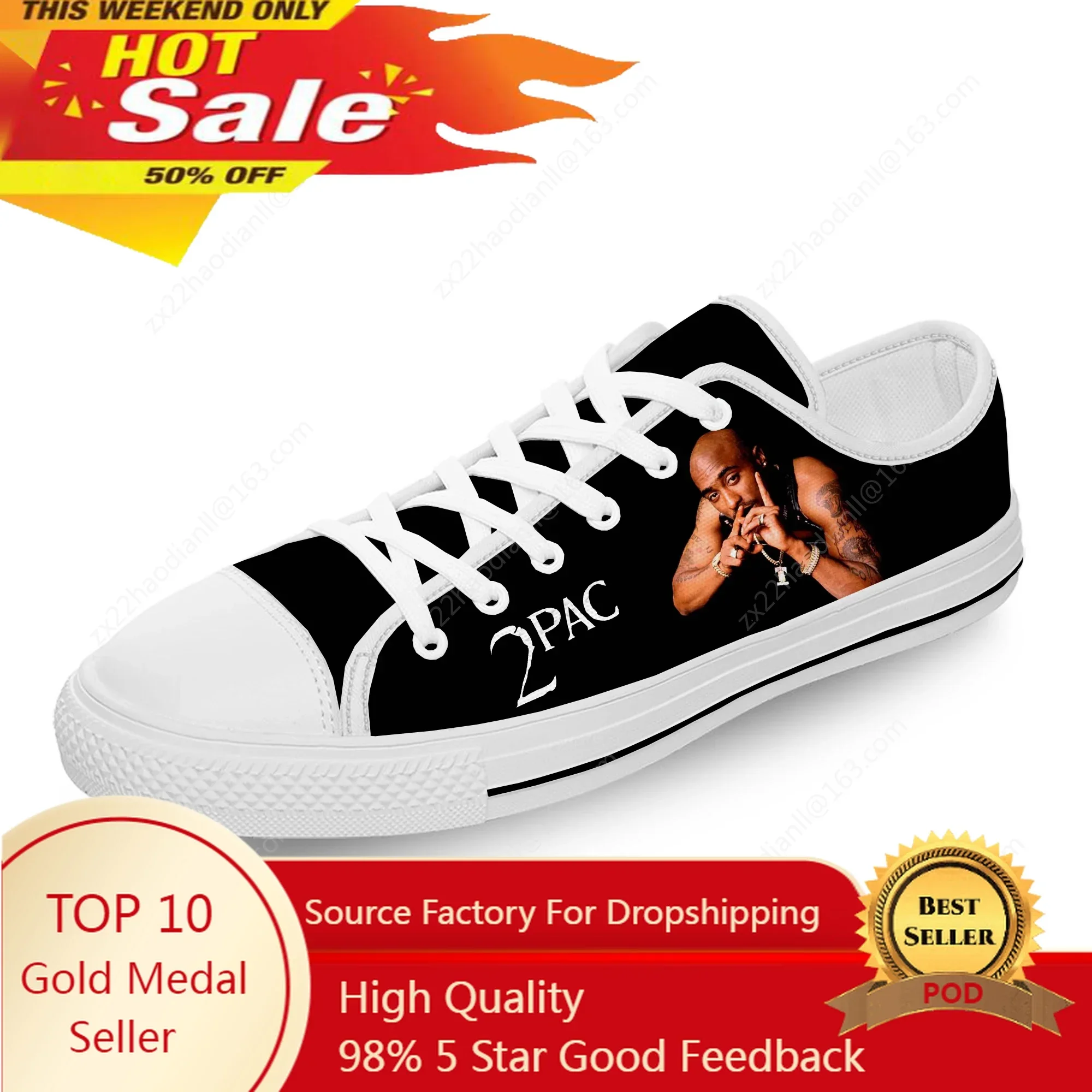 

Rap 2pac Tupac Low Top Sneakers Mens Womens Teenager Casual Shoes Canvas Running Shoes 3D Print Breathable Lightweight shoe