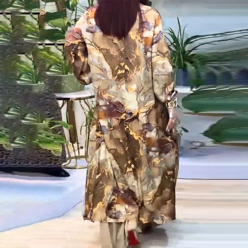 Ensemble musulman pour femmes, haut Long, pantalon à jambes larges, chemisier imprimé, dubaï Islam, tenues décontractées, pantalon arabe, costume 2 pièces, 2025