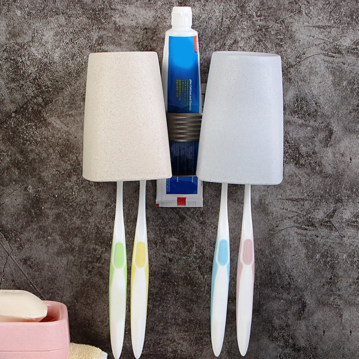 

Stainless Steel Toothbrush Holder Wall-Mounted Bathroom Organizer for Home Toothpaste Rack Wear-Resistant Storage Stand