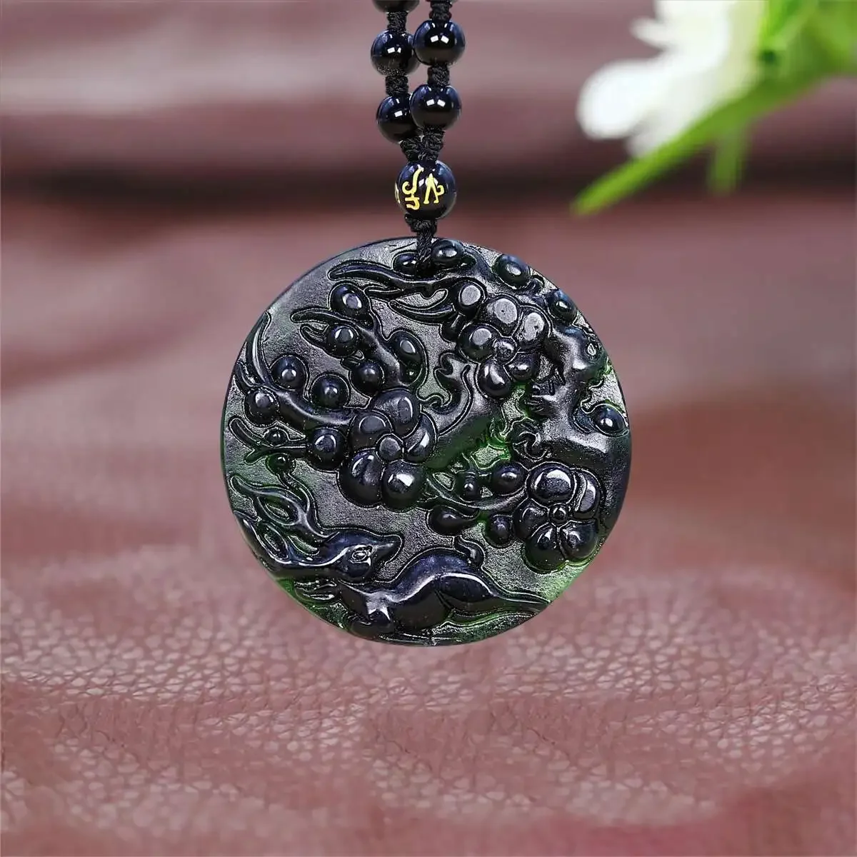 Jade Deer Pendant Necklace Gift Gemstone Charm Natural Man Amulet Charms Jewelry Gemstones Fashion Black Luxury Pendants