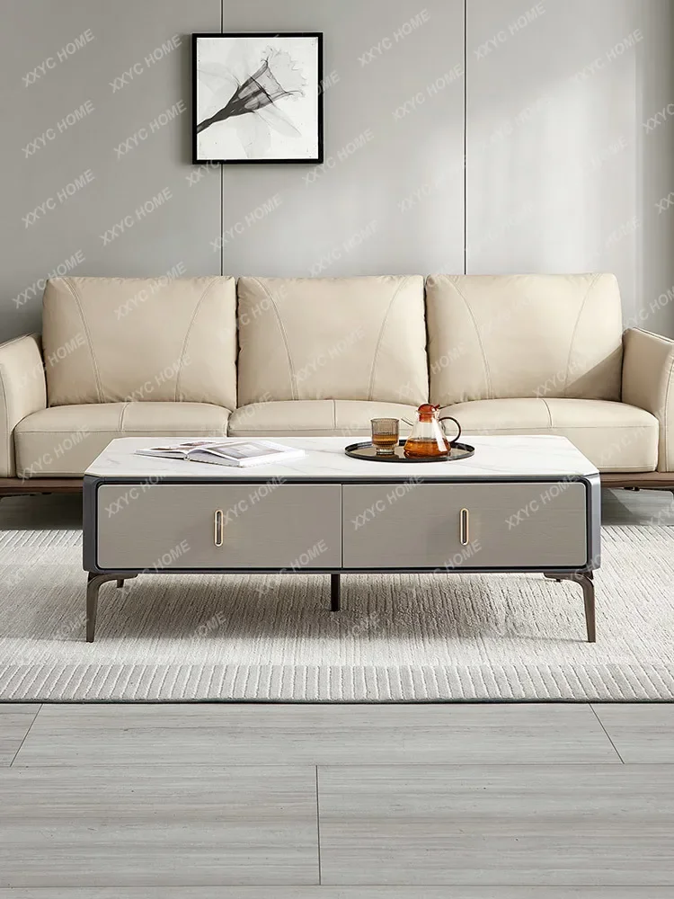 Living Room Modern Minimalist Stone Plate Coffee Table Home Small Tea Table 2023 New