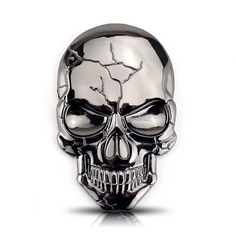 

10pcs 3D Metal Car Stickers Ghost Skull Metal Emblem Badge Decal For Car Gold Black Skull Skeleton Car Motorcycle Decal Stickers