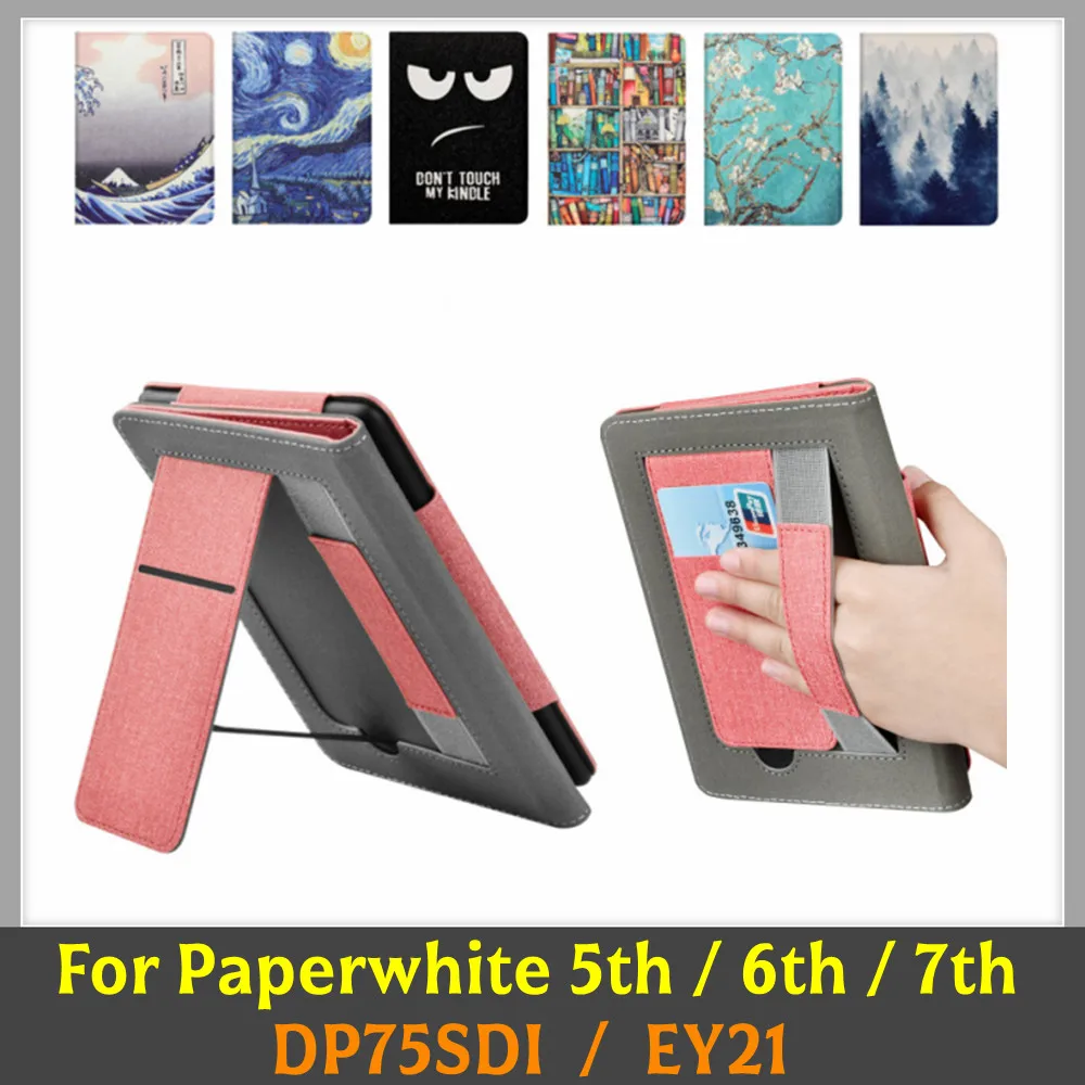 

PU Leather Stand Case For Kindle Paperwhite 7th 6th 5th Generation 6'' Case with Hand Strap DP75SDI EY21 KPW321 Ebook Cover