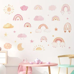 1Pc Cartoon Rainbow Colorful Clouds Princess Theme Wall Stickers for Bedroom Kids Room Decor Living Room Nursery Decoration