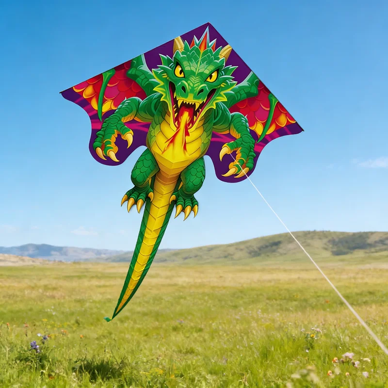 Cerfs-volants Dragon volant pour enfants, tissu professionnel, cerfs-volants en nylon ripstop, usine de jouets de plein air, ligne de cerf-volant de plage de sport