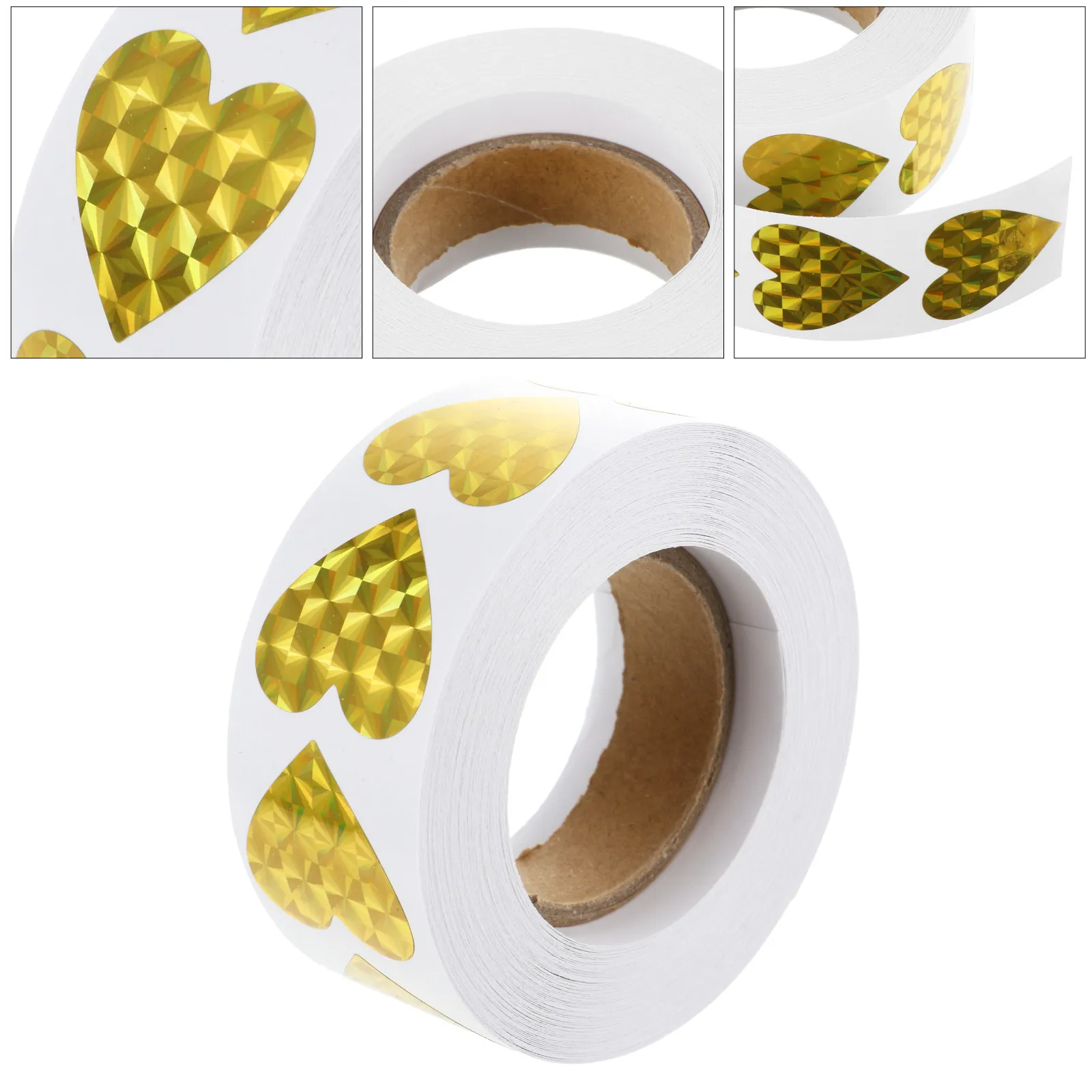 

1 Roll High-Quality Self-Adhesive Heart Label Stickers Strong Adhesion Candy Biscuit Bag Sealing Decor Gift Box Wrapping Paper