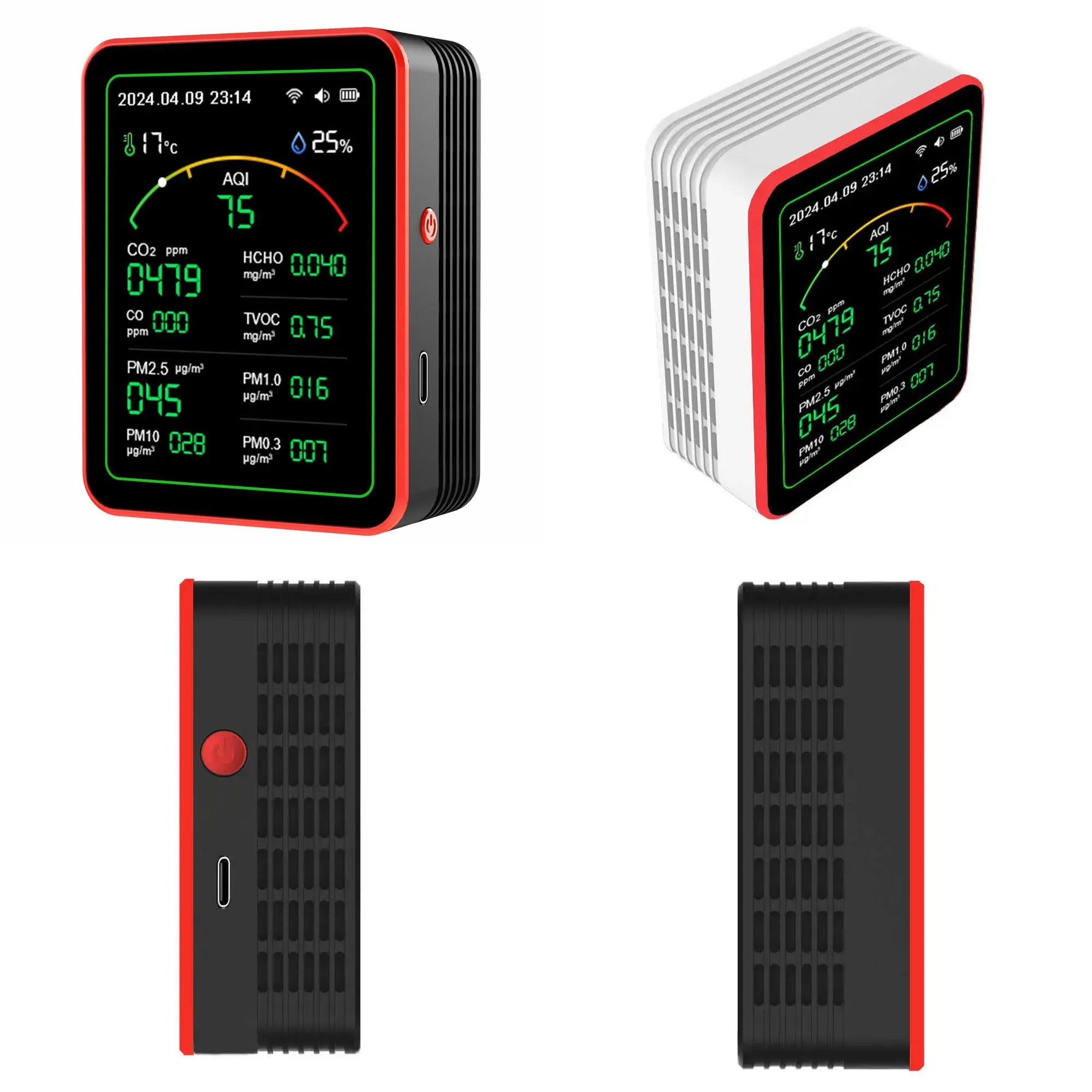 WiFi 15 in1Air Quality Monitorambient Air Co Meter Detector Pm2.5 Carbon Dioxide Pollution Gas Detector for Indoor Co2