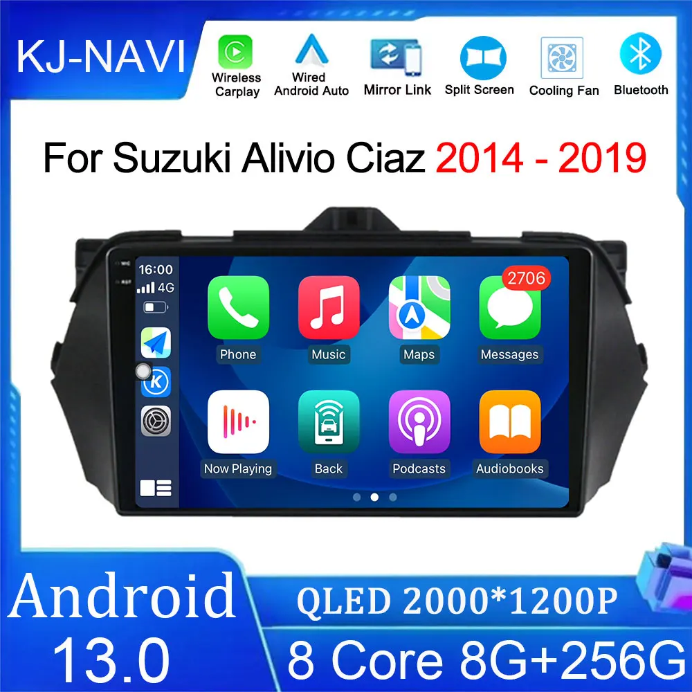 

Car Multimedia Android 13 for Suzuki Alivio Ciaz 2014 - 2019 Auto Navigation GPS Head Unit Stereo Radio Video Player WIFI