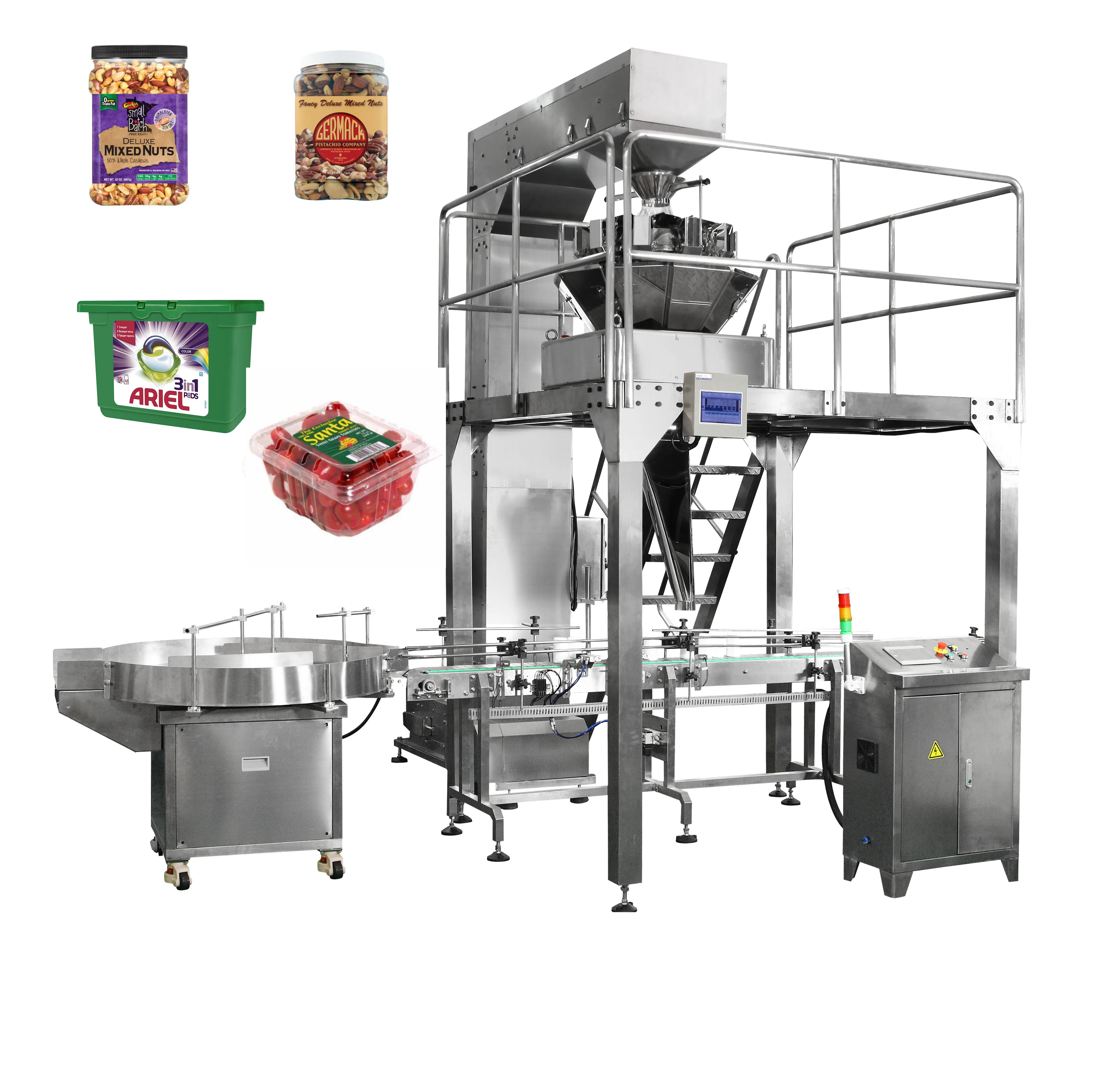 Automatic cachew nut jar bottle granule weighing filling machine