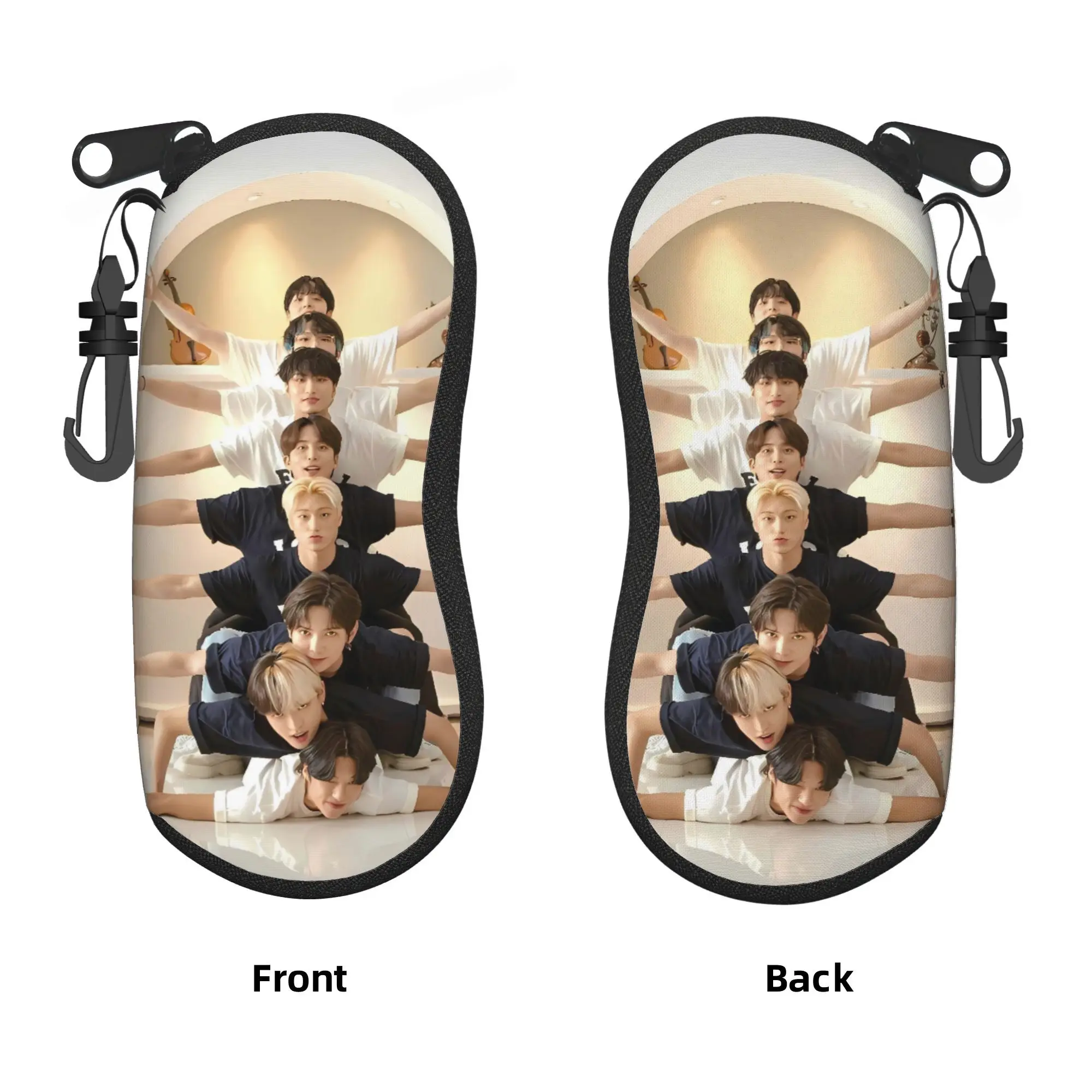 Kpop Ateez Band Glasses Case Cover  Sunglasses Case Daily Classic Eyewear Box Key Chain Unisex Eyeglass Protector