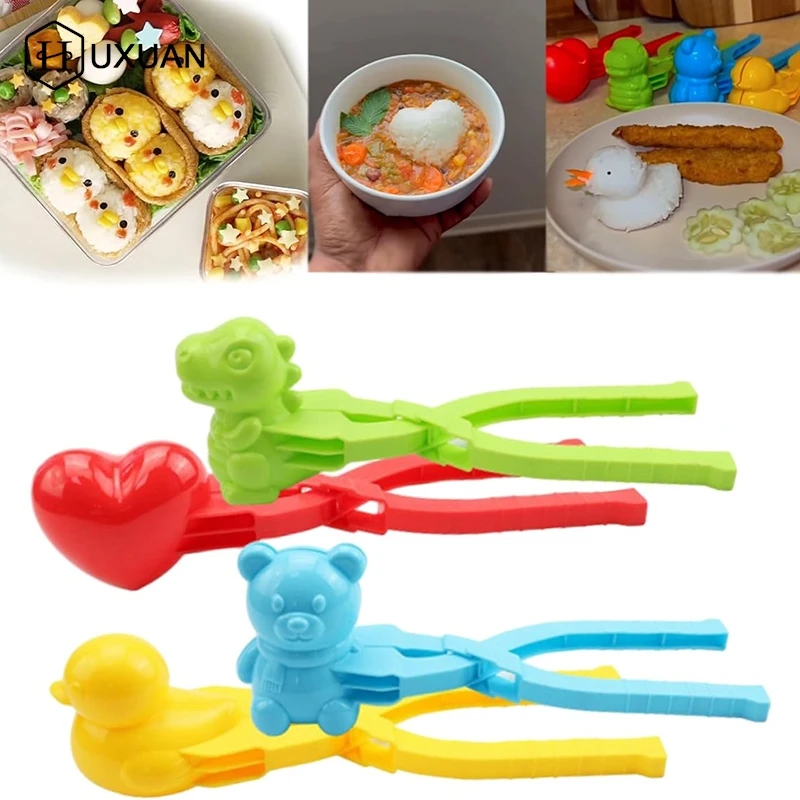 1Pc Duck Rice Mold DIY Snowball Maker Rice Ball Mold With Handle Winter Snow Toys Cute Animal Rice Shaper For Kids And Adults