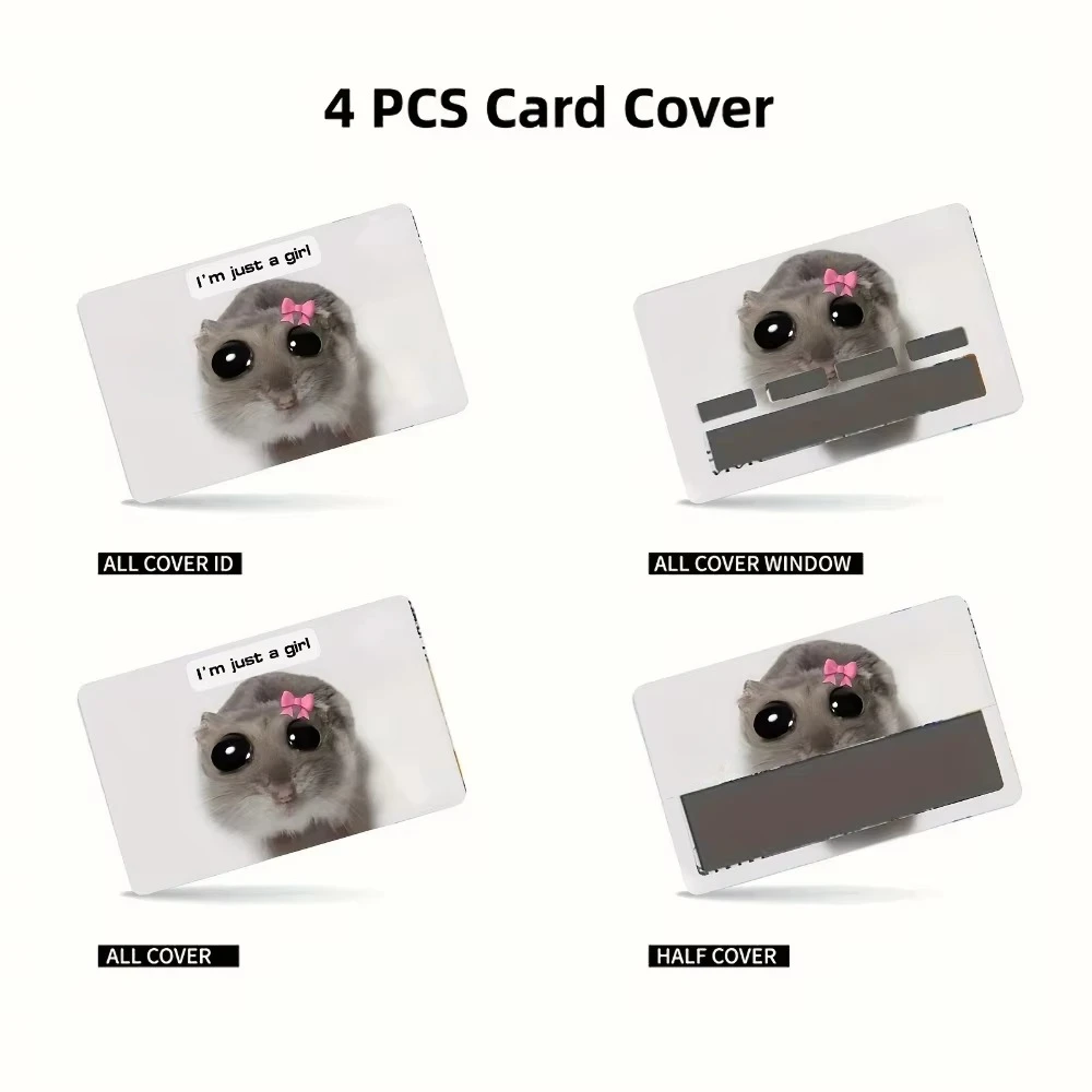 Funny Sad Crying Hamster Meme Anime PVC Sticker Film Skin Cover for Credit Card Debit Bank Card Front Christmas Gift wholesale