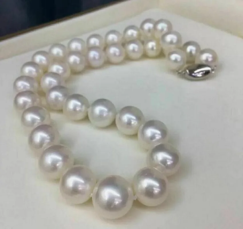 GENUINE NATURAL AAAAA 9-10MM Australian south sea white pearl necklace 18