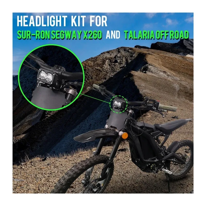 For Sur Ron Sur-Ron SurRon Segway Talaria Plug N Play Waterproof for 20W Headlight Switch White Spot Flood Led Pod Combo Kit Set