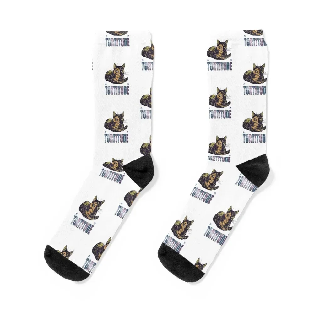 

Tortitude Cat Torties are Feisty Tortoiseshell Lover Funny Gift Socks anime cool colored tennis Socks Girl Men's