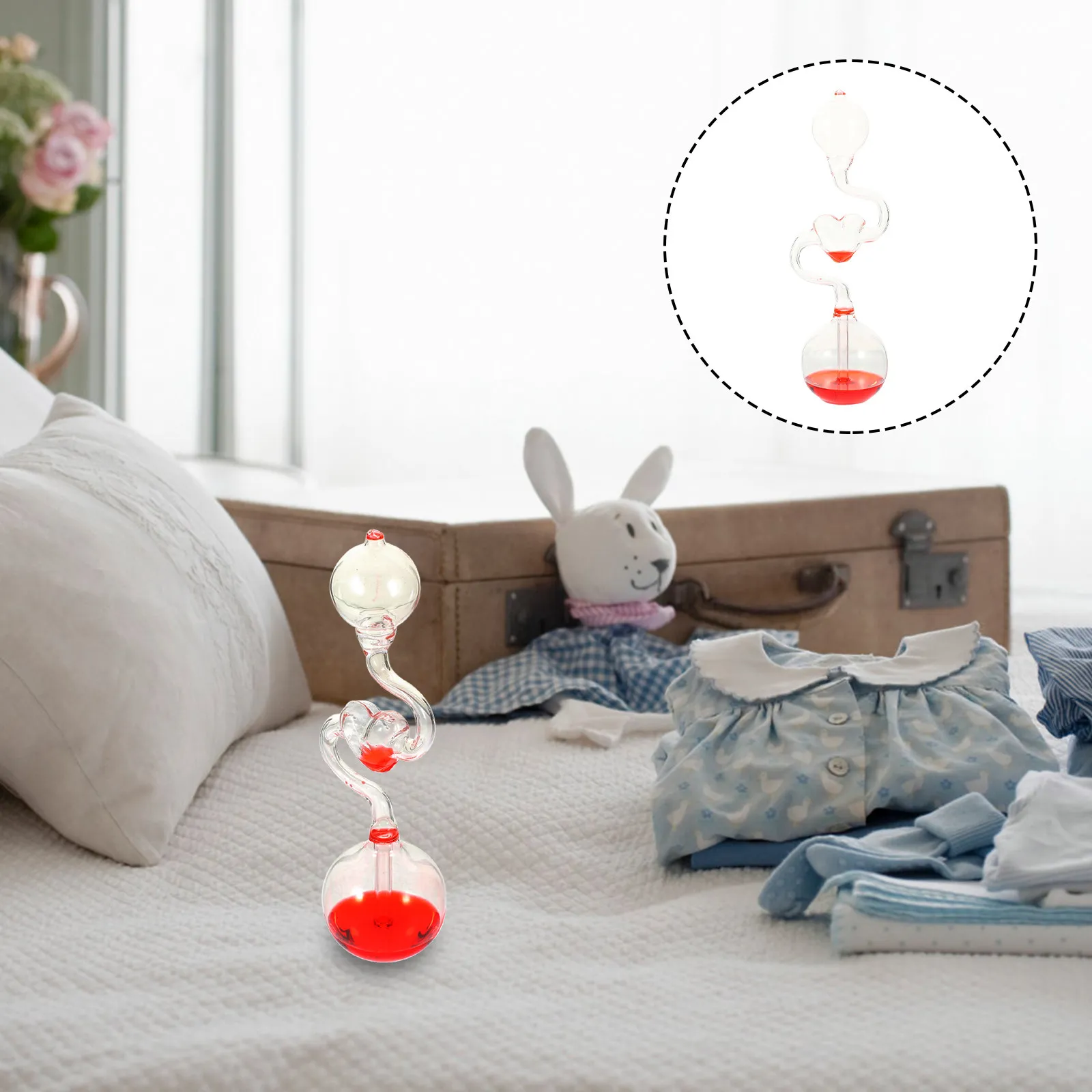 

Heart Temperature Artware Decor Delicate Glass Craft Ornament Indoor Desktop Valentine Decorative Craft Home Accessory Party