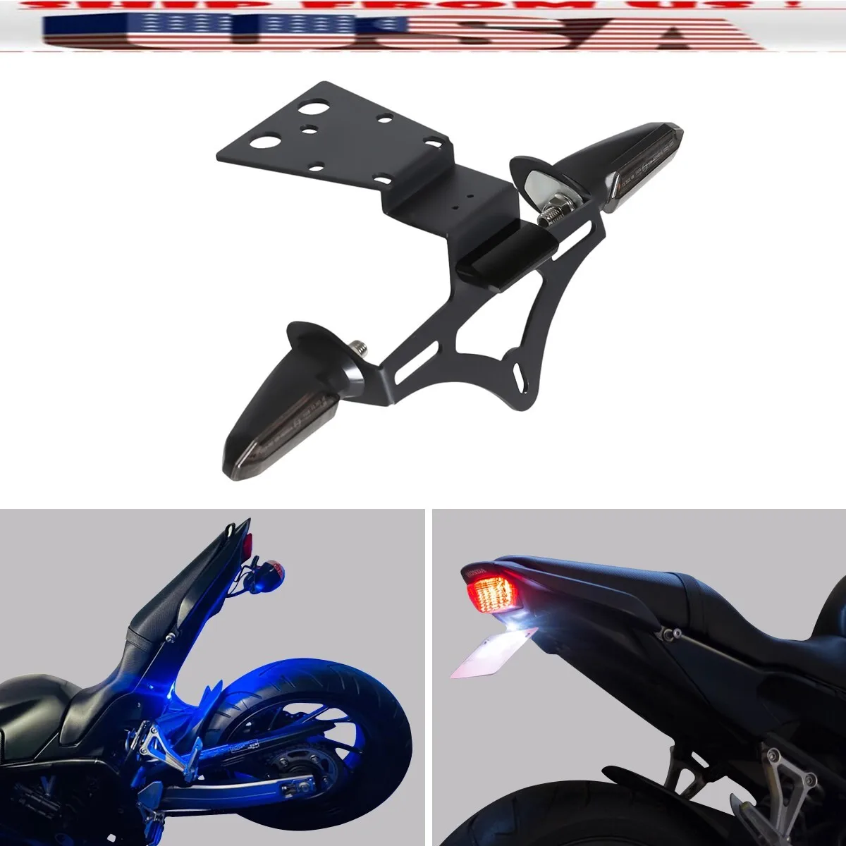 

US LED Turn Singal Fender Eliminator Tail Tidy FOR HONDA CBR650F CB650F 14-2024 US LED Turn Singal Fender Eliminator Tail Tidy