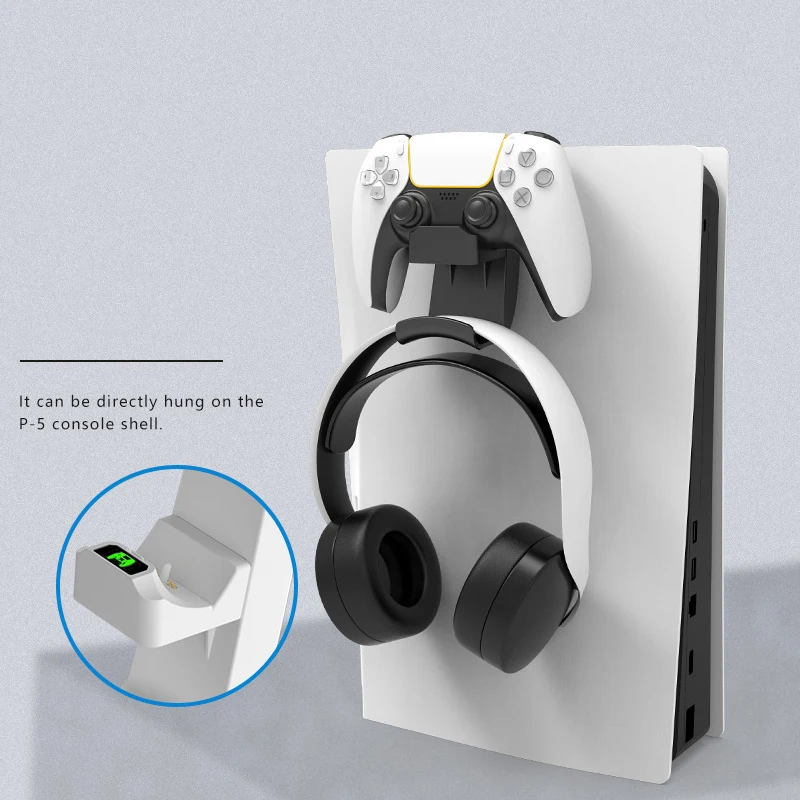 For PS5 Hanging Gamepad Single Seat Charger P5 Two-In-One Handle/game Earphone Storage Hanger Dropshipping