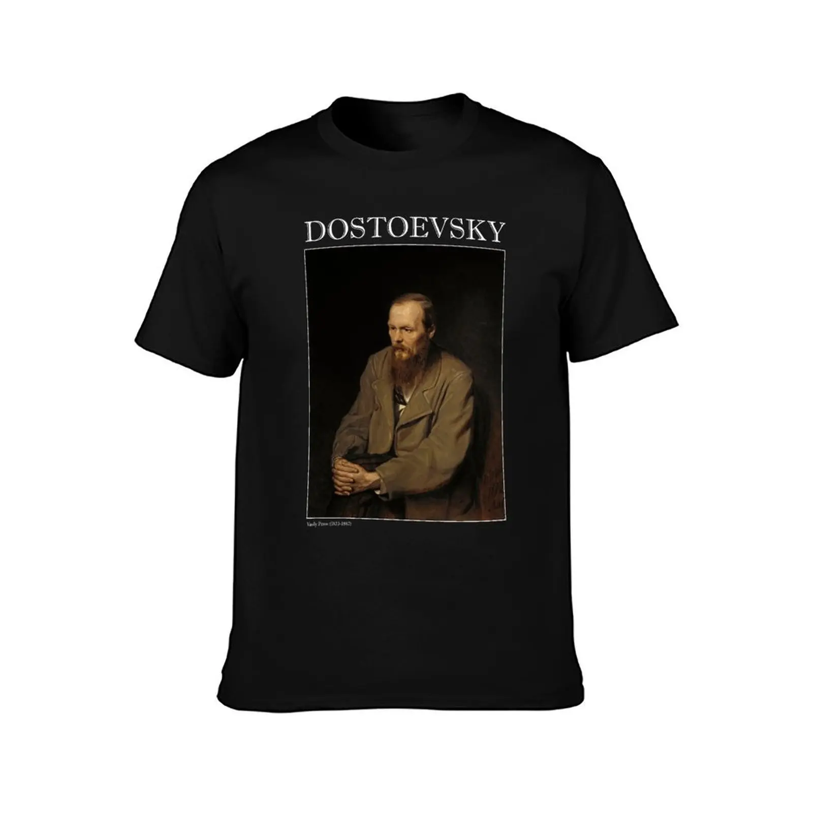 Portrait of Fyodor Dostoevsky (Vasily Perov) T-Shirt Work Casual Loose Fit T-Shirt