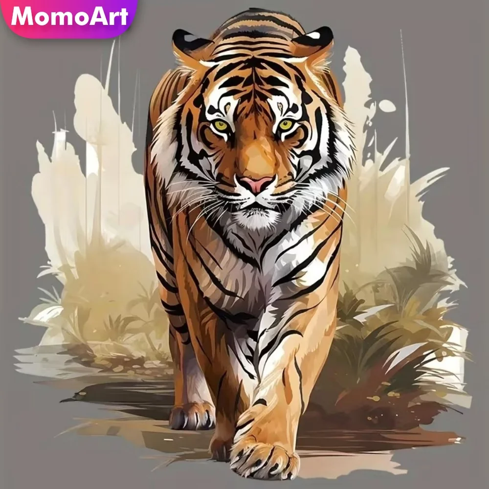 Momoart 5D DIY Diamant-Mosaik Tiger Tier Geeignet für Anfänger Diamantmalerei-Sets Acryl-Bastelbedarf Heimdekoration