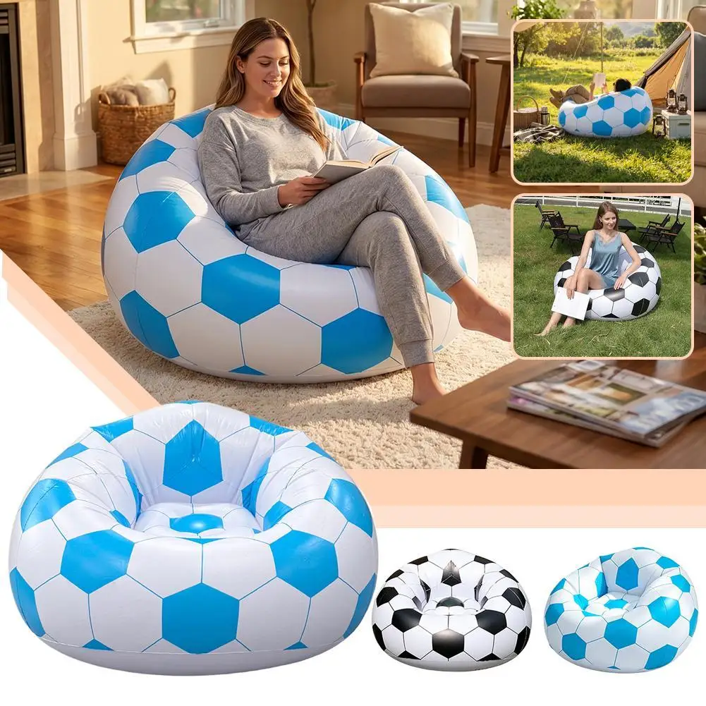 Inflatable Basketball Sofa Bean Bag Chair Air Lounge Couch Waterproof PVC Football Lazy Sofas Leisure Relaxing Chair for Outdoor view 4