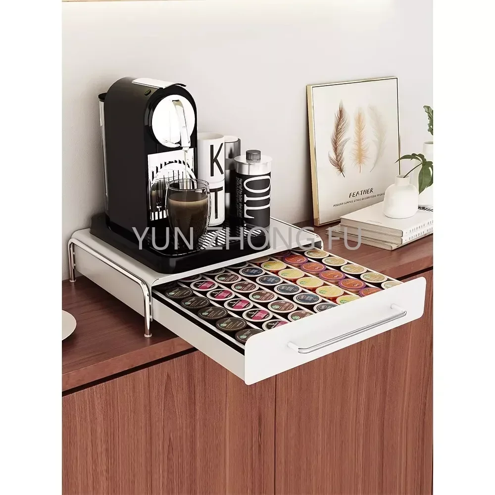 Capsule coffee display rack, water bar table, tea bag storage box, coffee machine base drawer