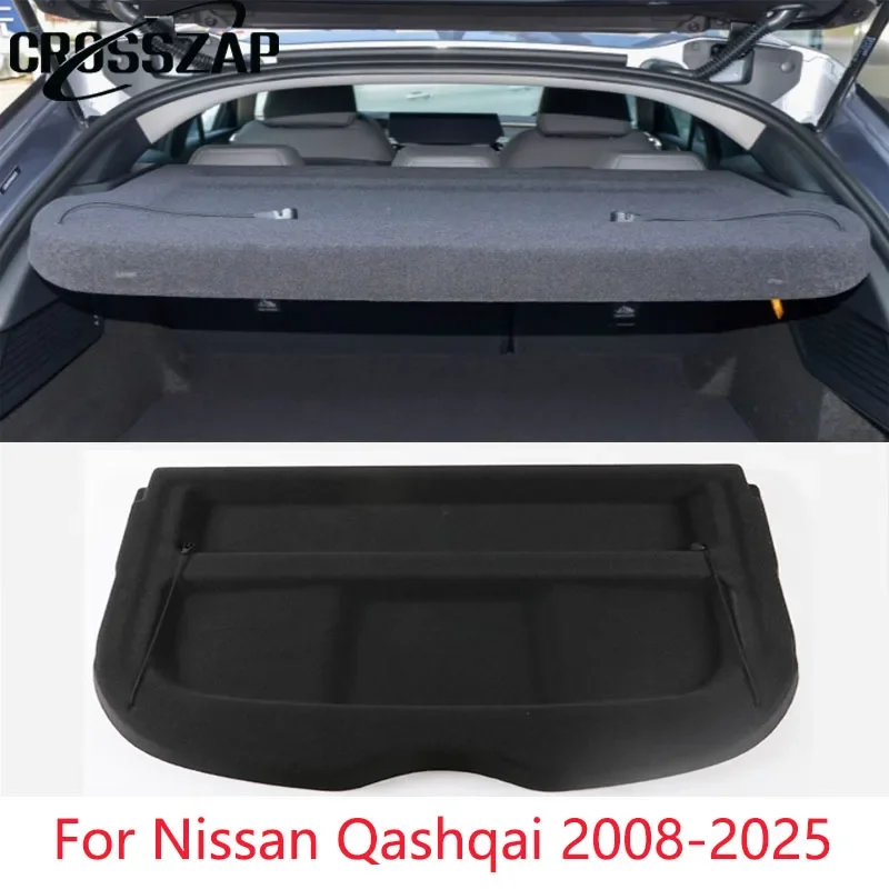 

CrossZap для Nissan Qashqai 2008 2009 2010-2025, черный, новый, задняя полка для посылок, крышка нагрузки, перегородка багажника, перегородка для хранения E