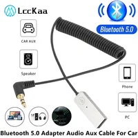 LccKaa Bluetooth 5.0 Adapter Dongle USB to 3.5mm Jack Car Audio Aux Bluetooth 5.0 Handsfree Kit For Car Receiver BT transmitter