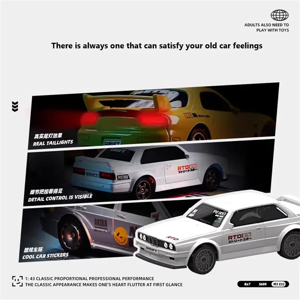 K1/K2/K3 RTR 1/43 2.4G 4WD Mini dérive RC voiture de course lumière LED télécommande moteur à grande vitesse modèle de véhicule de course sur route