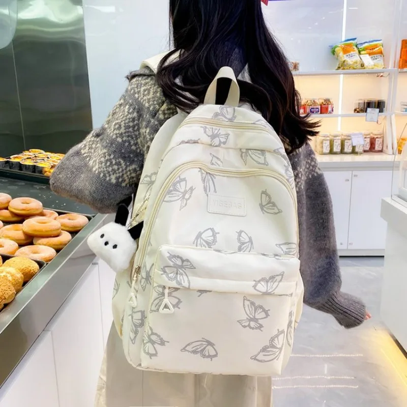 2026 New Fashionable Contrasting Letter Fresh Backpack for Students, High-quality, Lightweight, and Large Capacity Backpack
