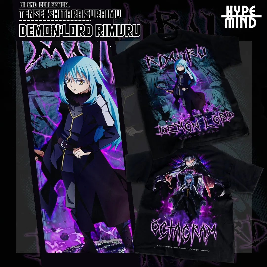 That Time I Got Reincarnated As A Slime T-shirt Adult M Black Short Sleeve Anime