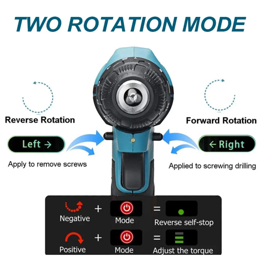 48V Electric Impact Drill 3 In 1 Electric Cordless Lithium-Ion Battery Mini Electric Power Screwdriver for Makita Battery Tools