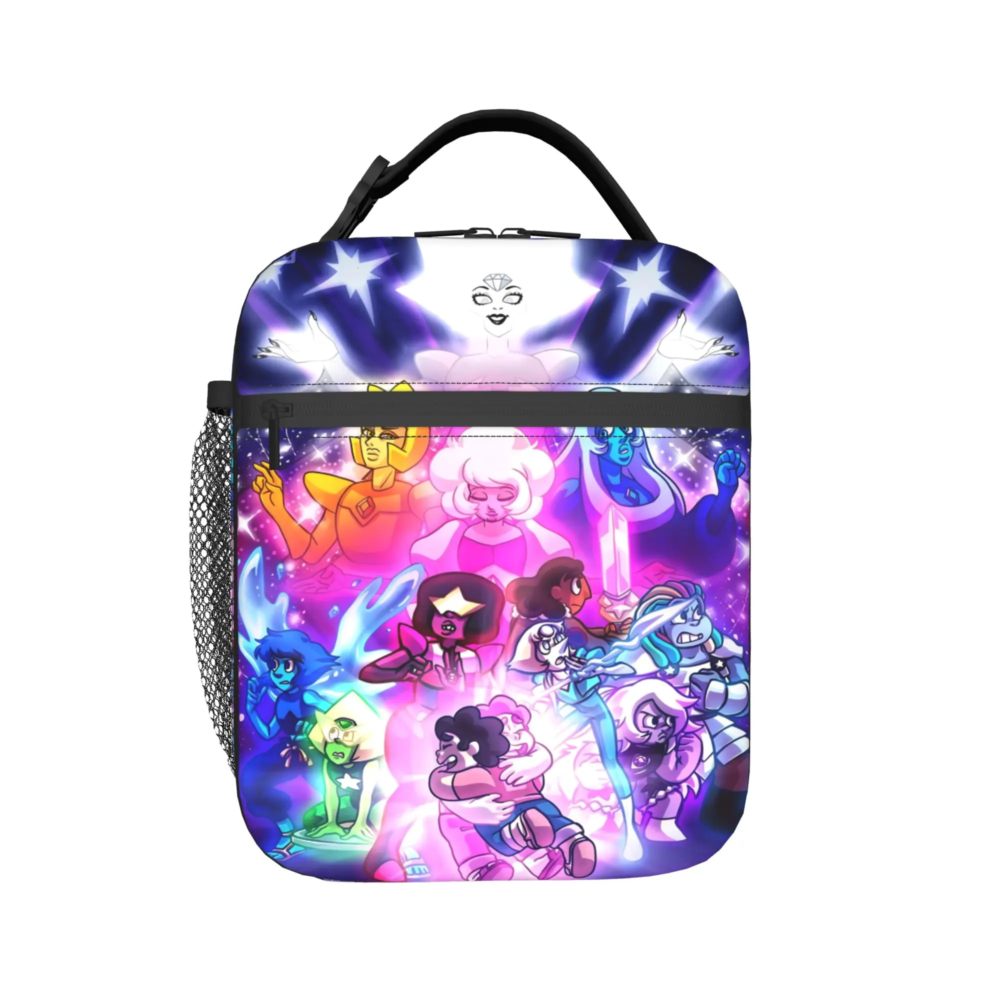 Crystal Gems Steven Universe  Lunch Bag Travel Portable Thermal Lunch Bags For Men  Oxford Print Cooler Bag