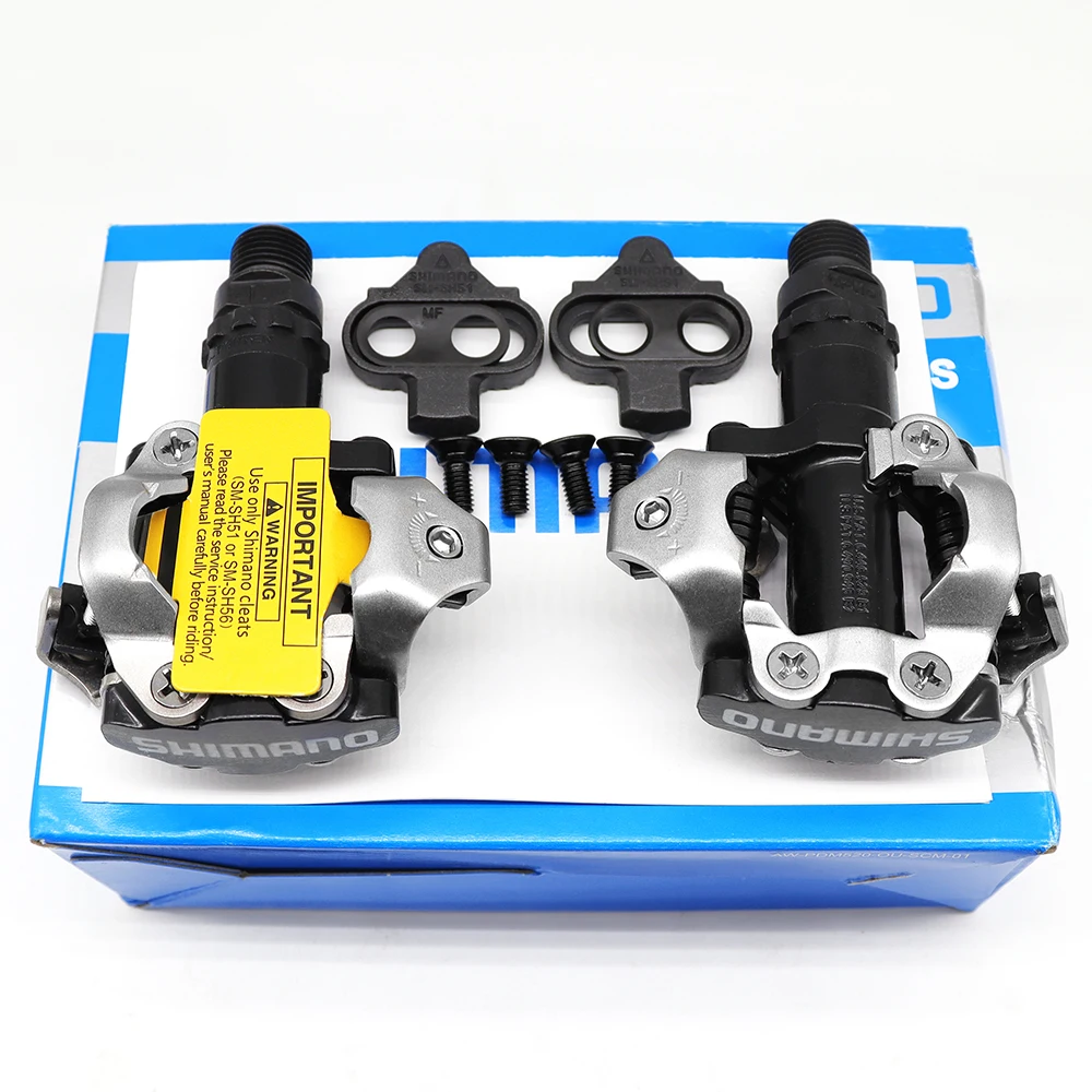 SHIMANO DEORE PD M520 MTB Bike Pedal Dual Sided Self-locking Black Silvery Bicycle Pedal with SH51 Original Cycling Parts