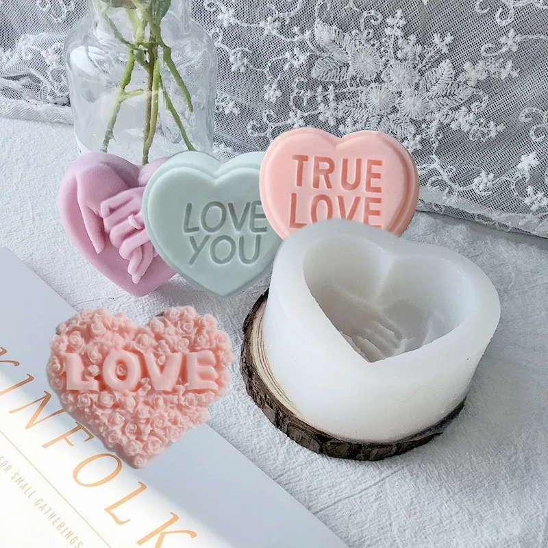 Cross-Border Valentine's Day Series Cake Mold Baking WholesaleDIYLove Letter Aromatherapy Candle Mold Creative Clay Mold