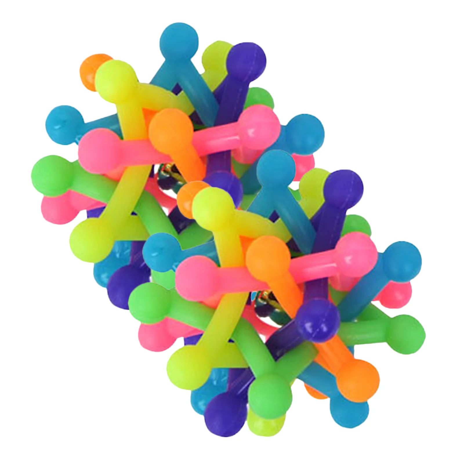 

2 pcs Rainbow Hollow Ball For Dogs Premium Chew Molar Teething Squeaky Sound Ball Small Dog Puppy Plaything Pet Supplies