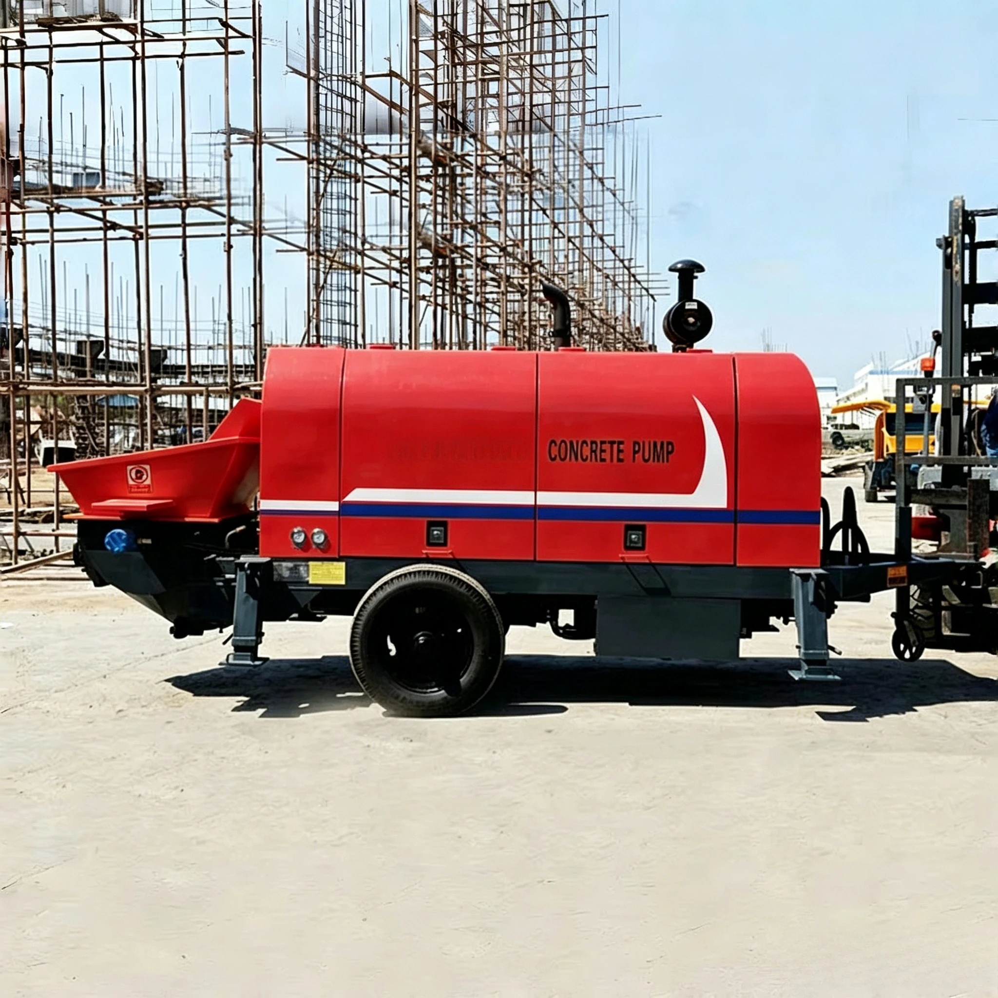 Pompe à béton hydraulique sur remorque 30m³/h pour la construction et le coulage – Prix compétitif, personnalisable