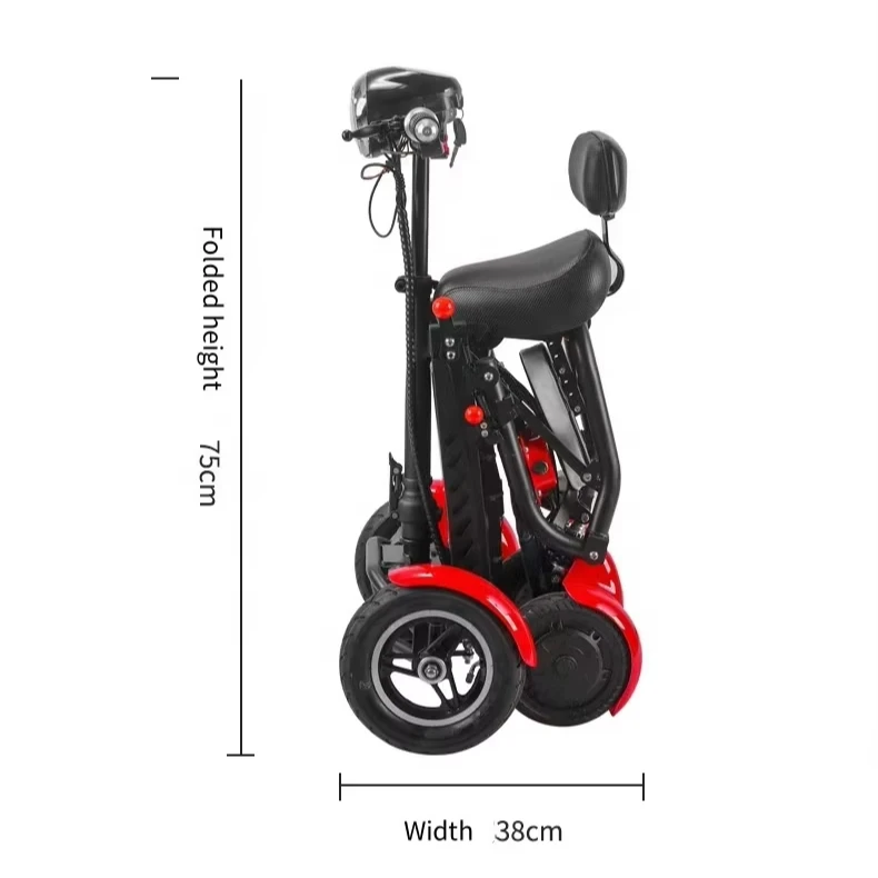 Creative Design 2 Person Mobility Scooter Travel Folding 10/15.6ah China Handicapped Mobility Scooter